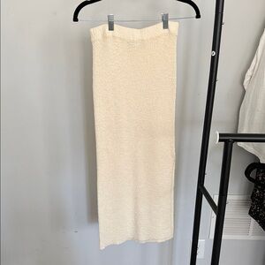 fab'rik Cream Textured Pencil Skirt